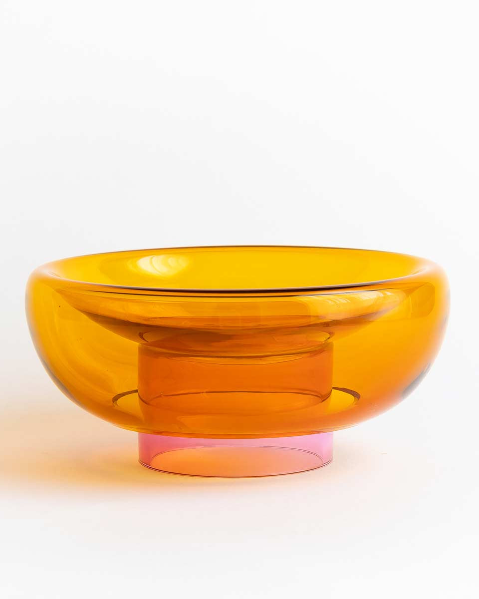 Ciotola vaso decorativo in vetro