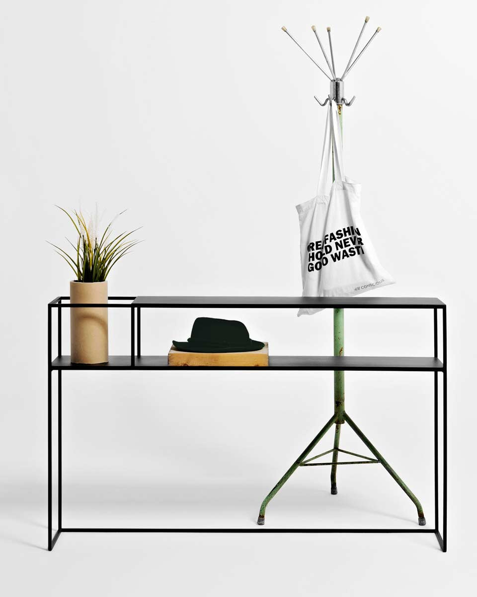 Consolle portavasi in metallo