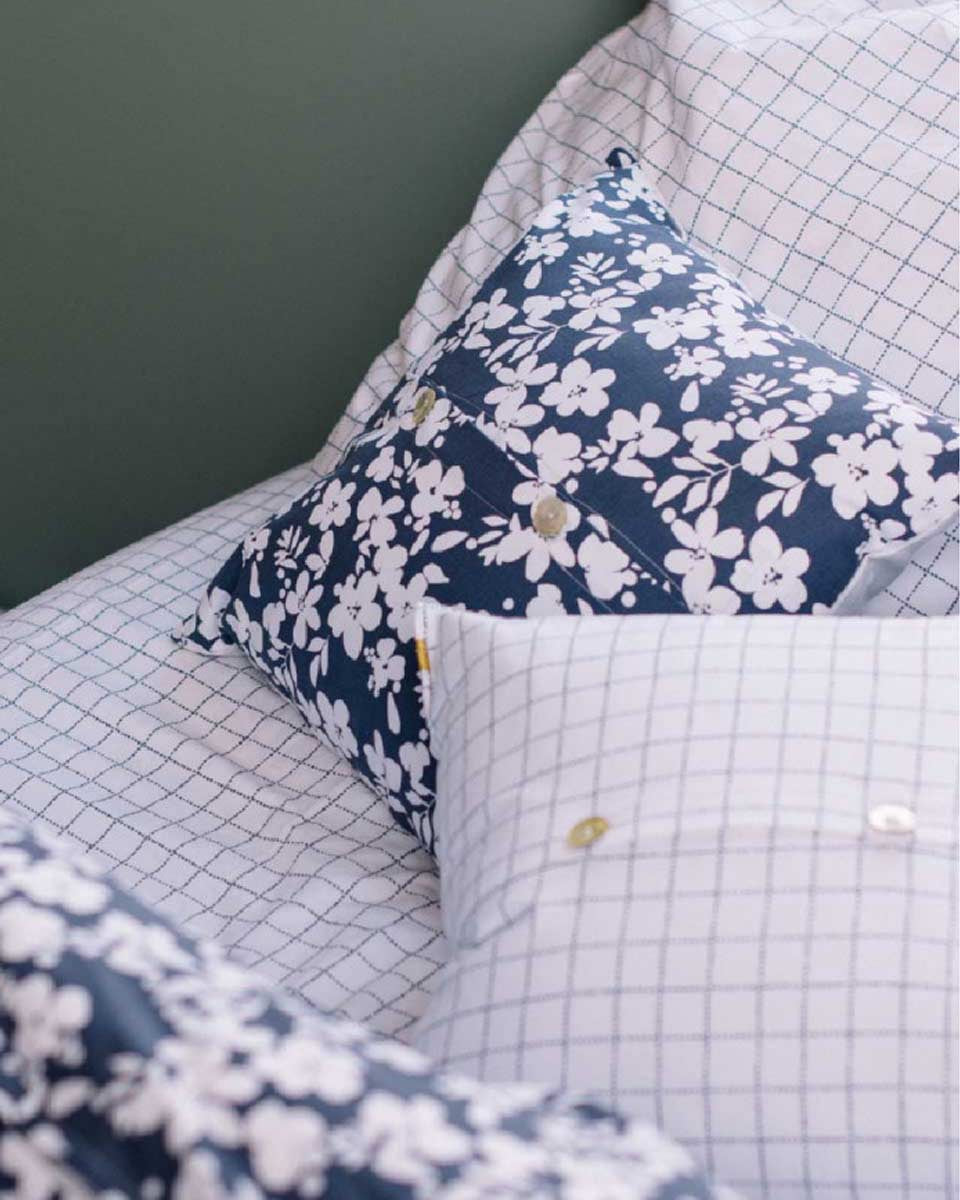 Copripiumino a quadretti abbianato a fantasia fiori