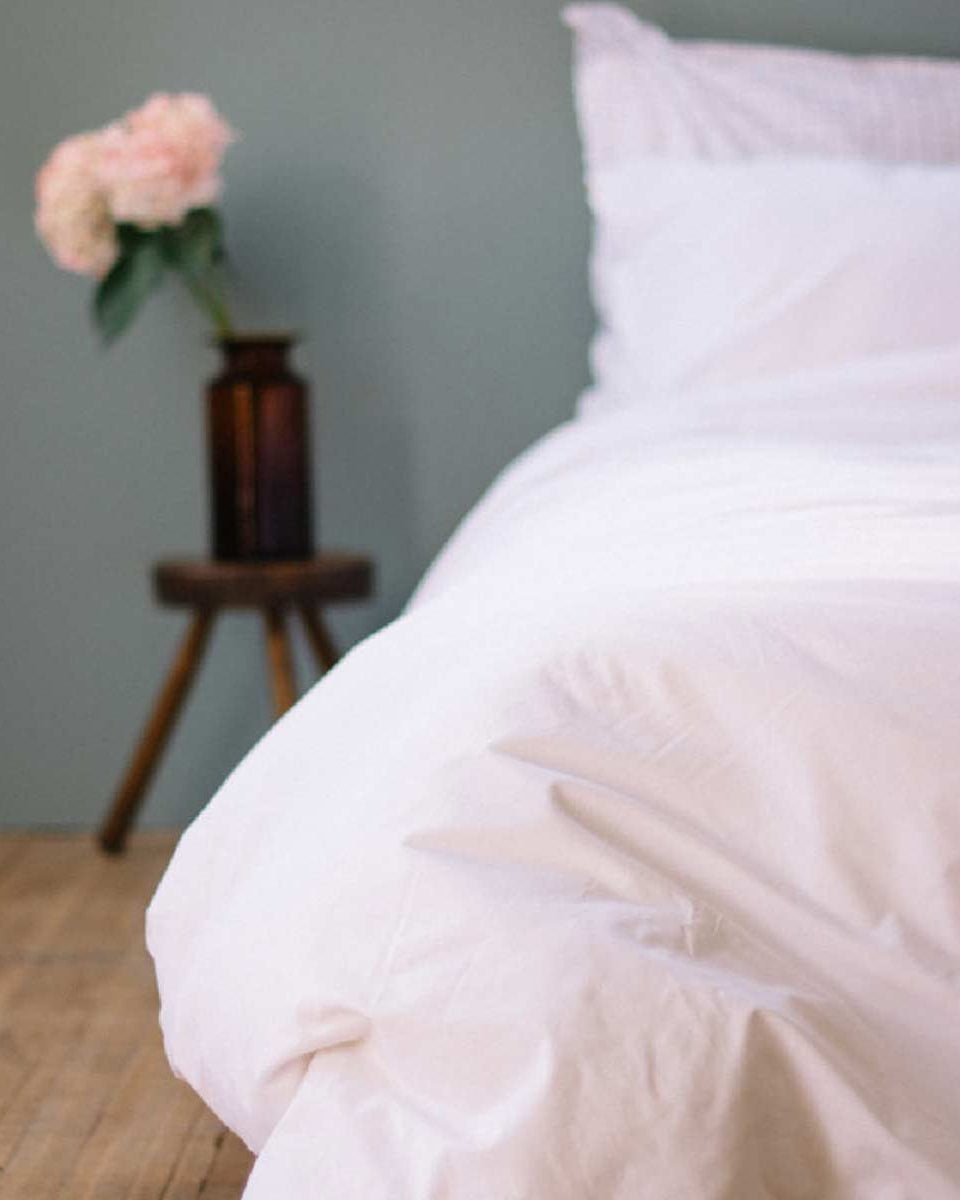 Copripiumino bianco in percalle di cotone