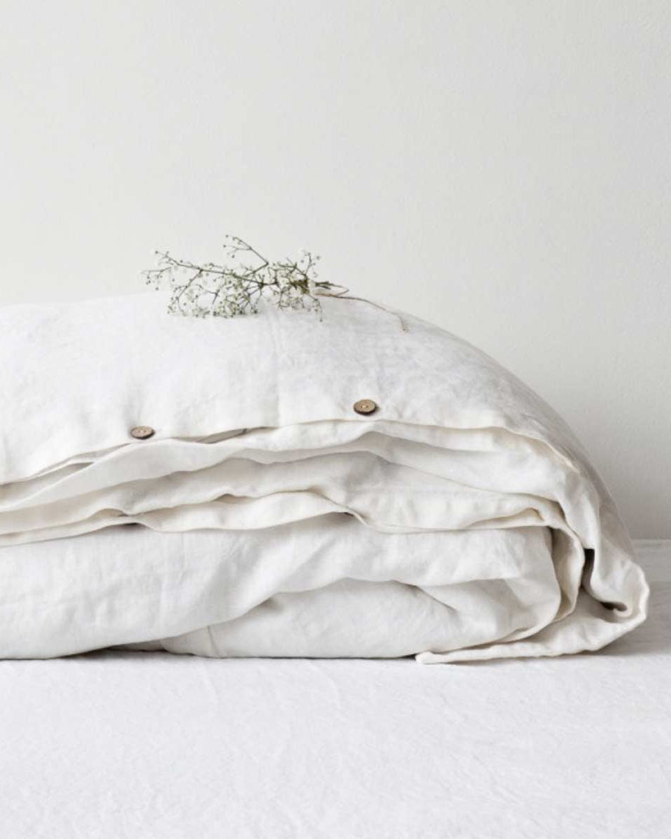 Copripiumino di lino bianco