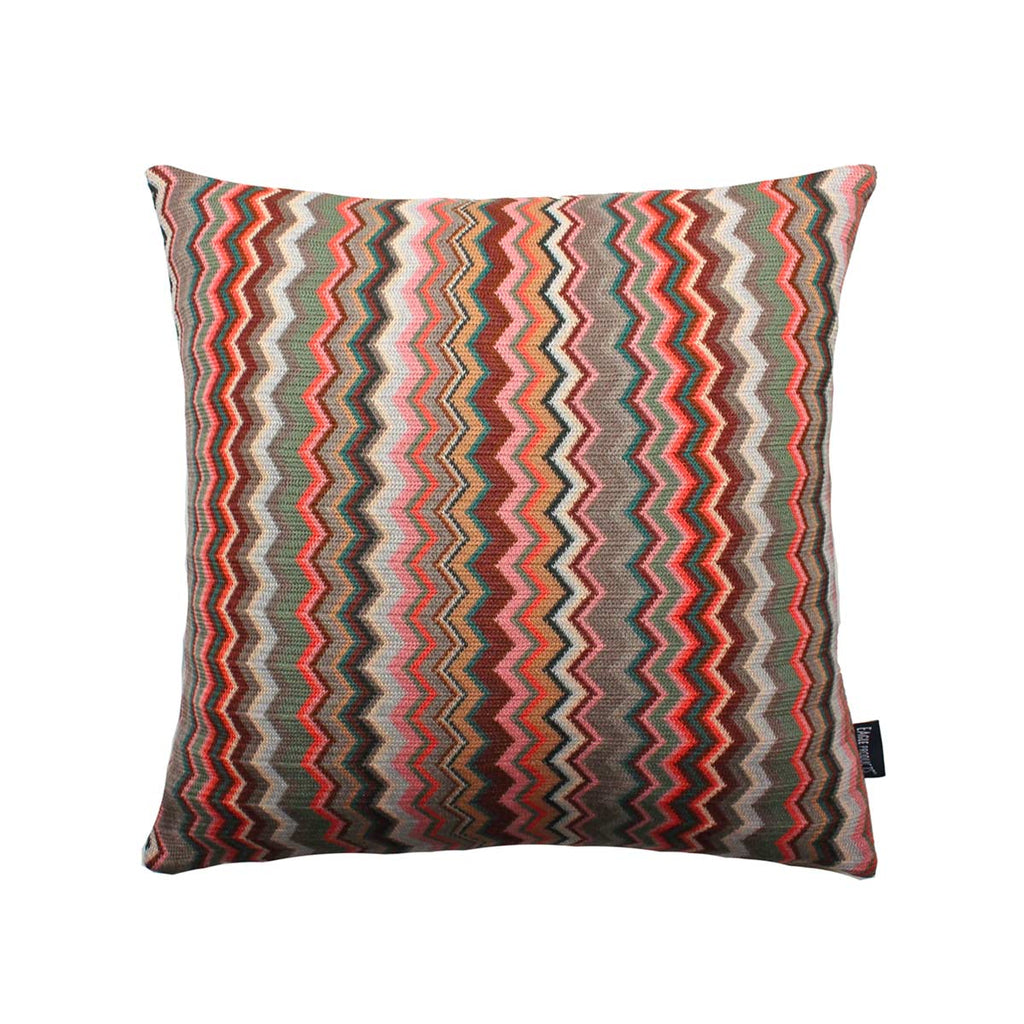 Cuscino con fantasia geometrica zigzag in pura lana vergine