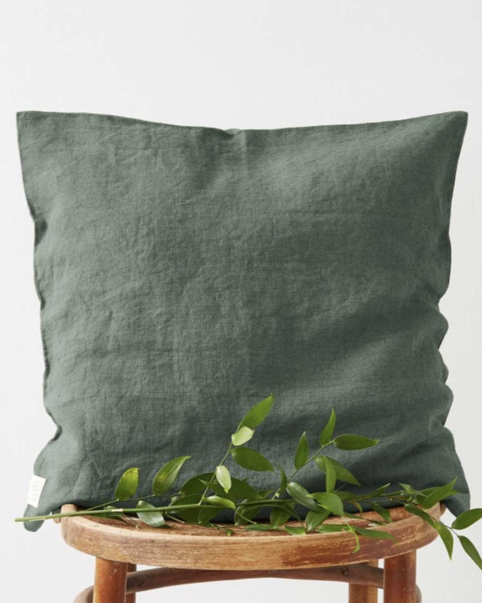Cuscino in lino forest green collezione Silvae 