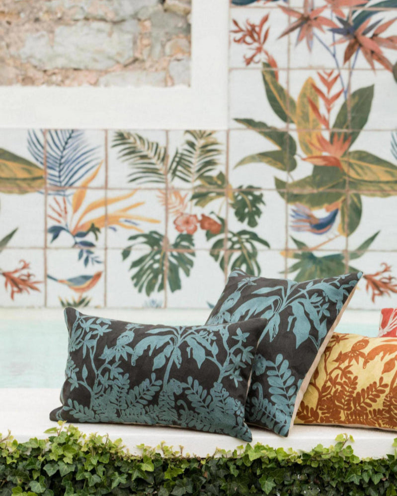 Cuscino Raki Ricamato Carbone 30 X 50