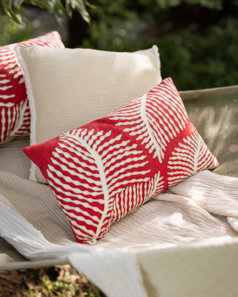 Cuscino ricamato Flora Papaye 30 X 50