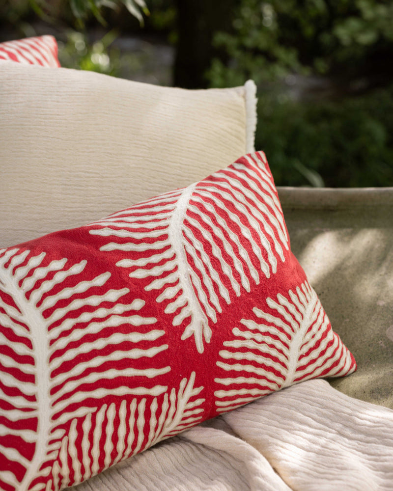 Cuscino ricamato Flora Papaye 30 X 50