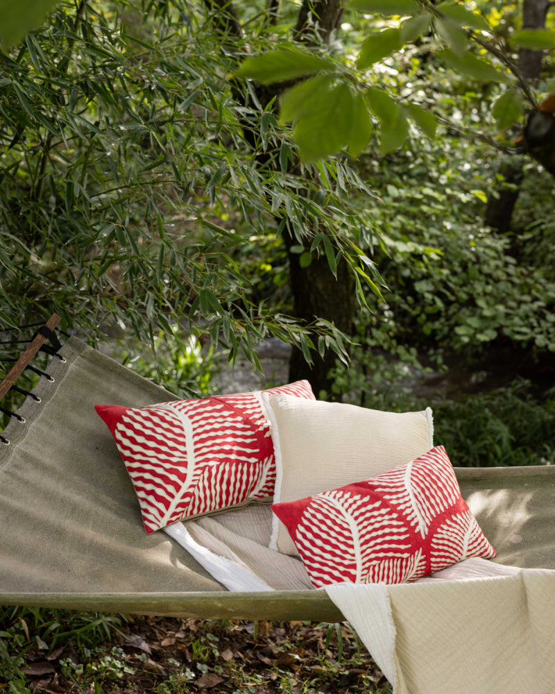 Cuscino ricamato Flora Papaye 40 X 65