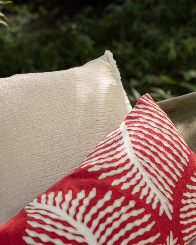 Cuscino ricamato Flora Papaye 40 X 65