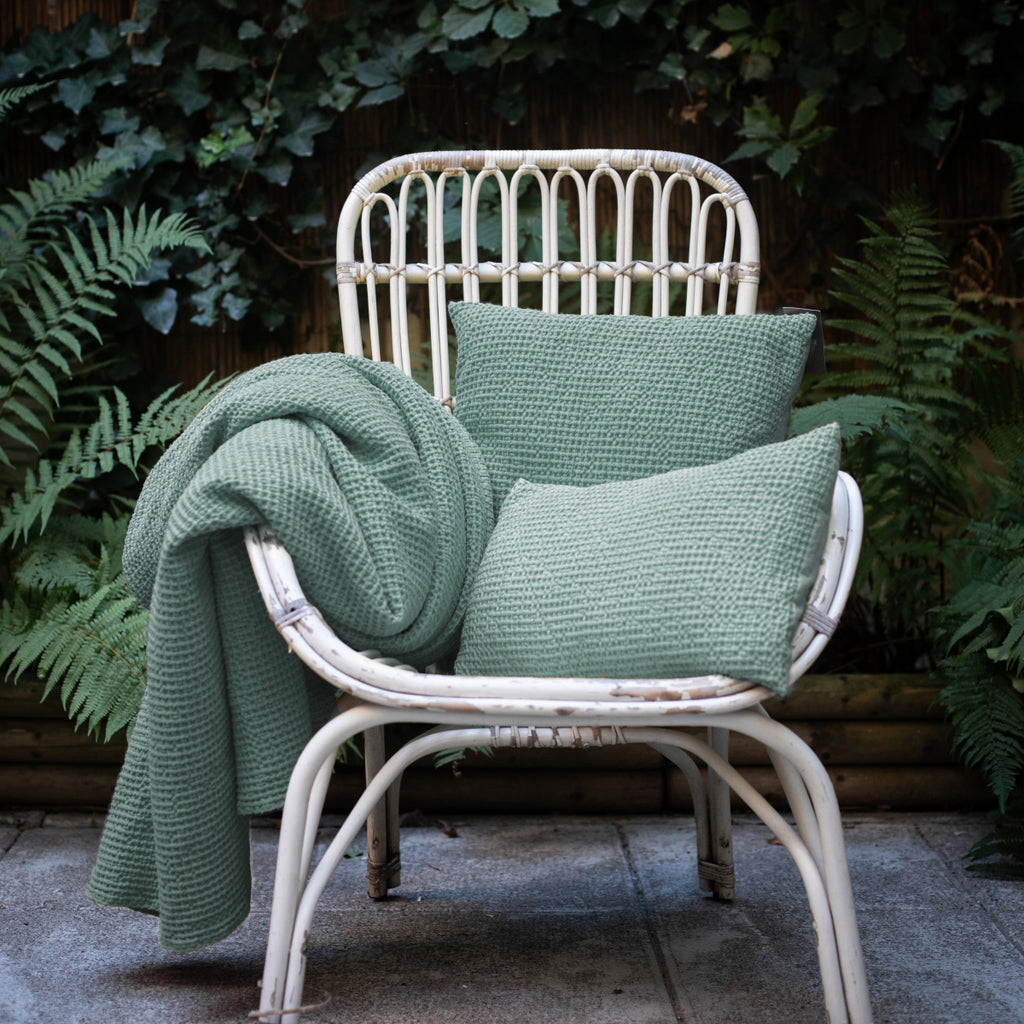 Cuscino Stonewashed Maia Vert De Gris 30 X 50