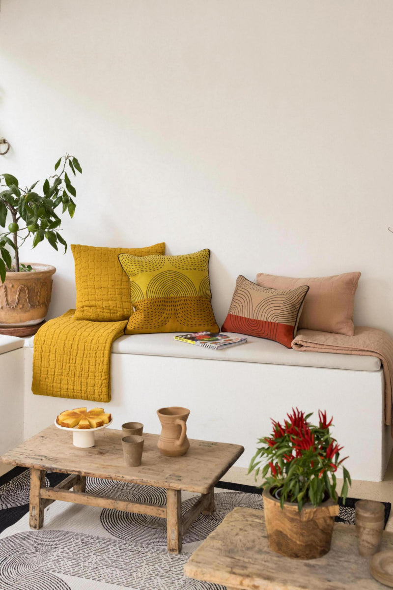 Cuscino Swami Stonewash Safran 45 X 45