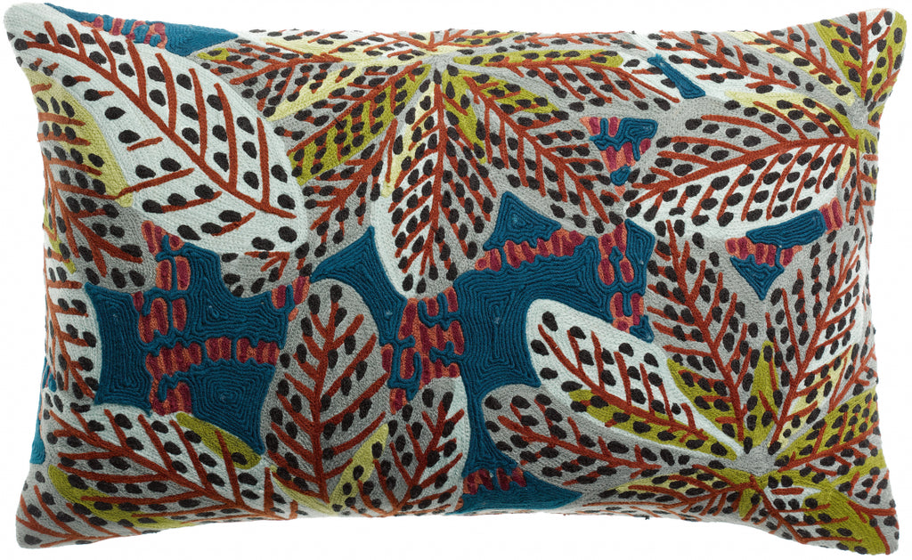 Cushion Ariane Embroidered Petrole 30 X 50