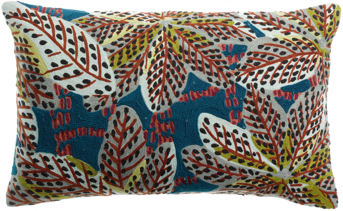 Cushion Ariane Embroidered Petrole 30 X 50