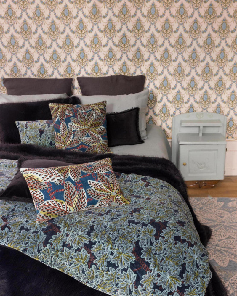 Cushion Ariane Embroidered Petrole 30 X 50