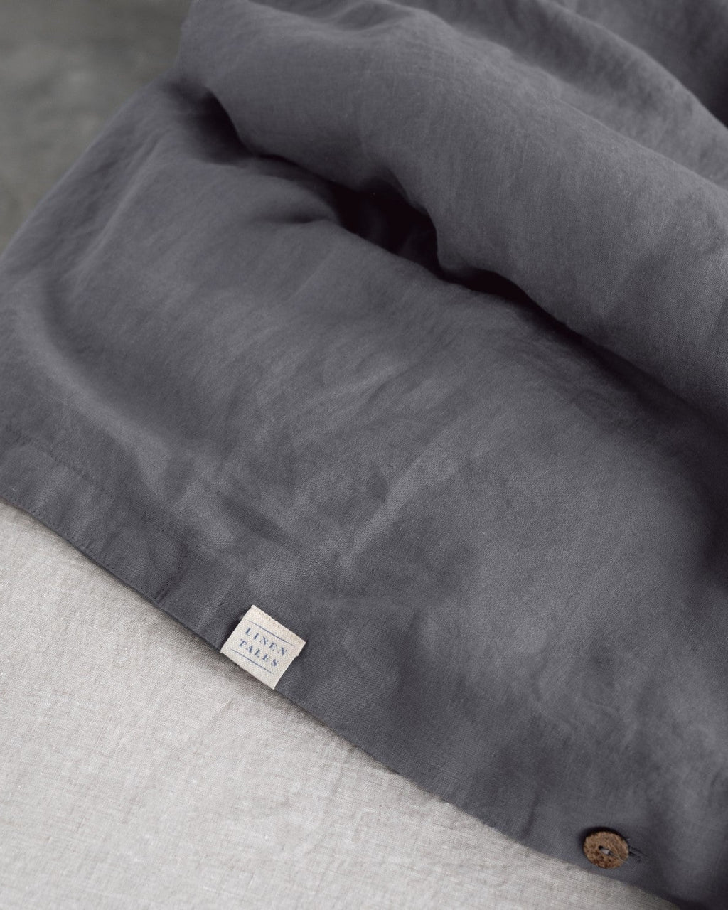 Dark Grey - set copripiumino in lino grigio scuro + federe