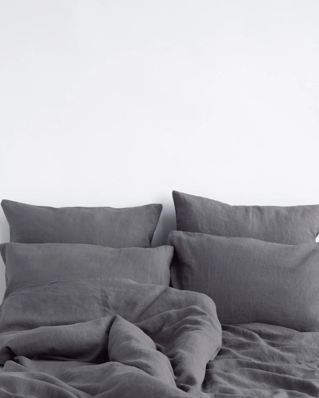 Dark Grey - set copripiumino in lino grigio scuro + federe