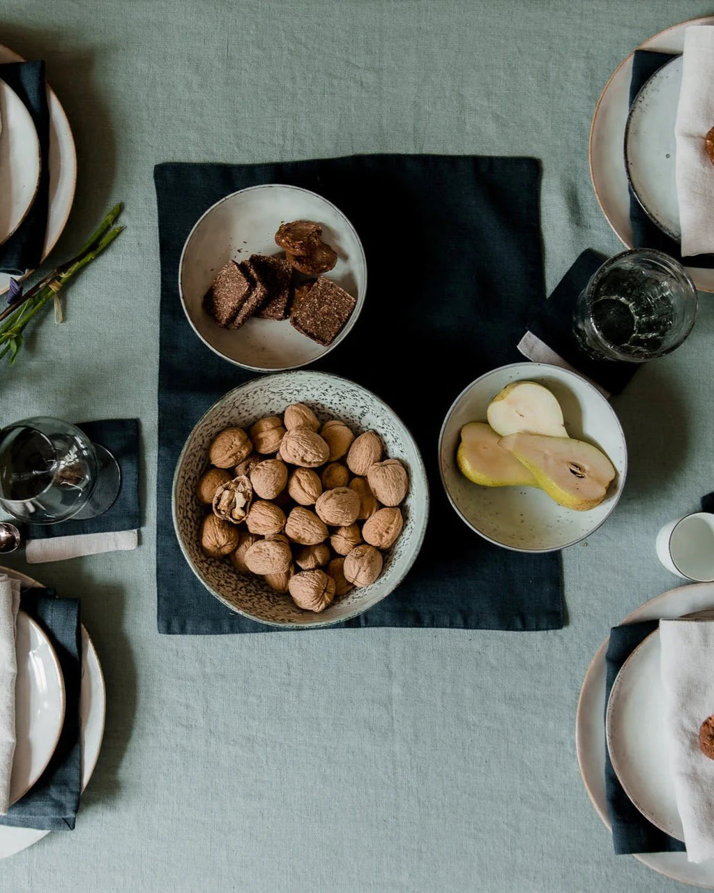 Deep water - set 6 tovagliette in lino blu