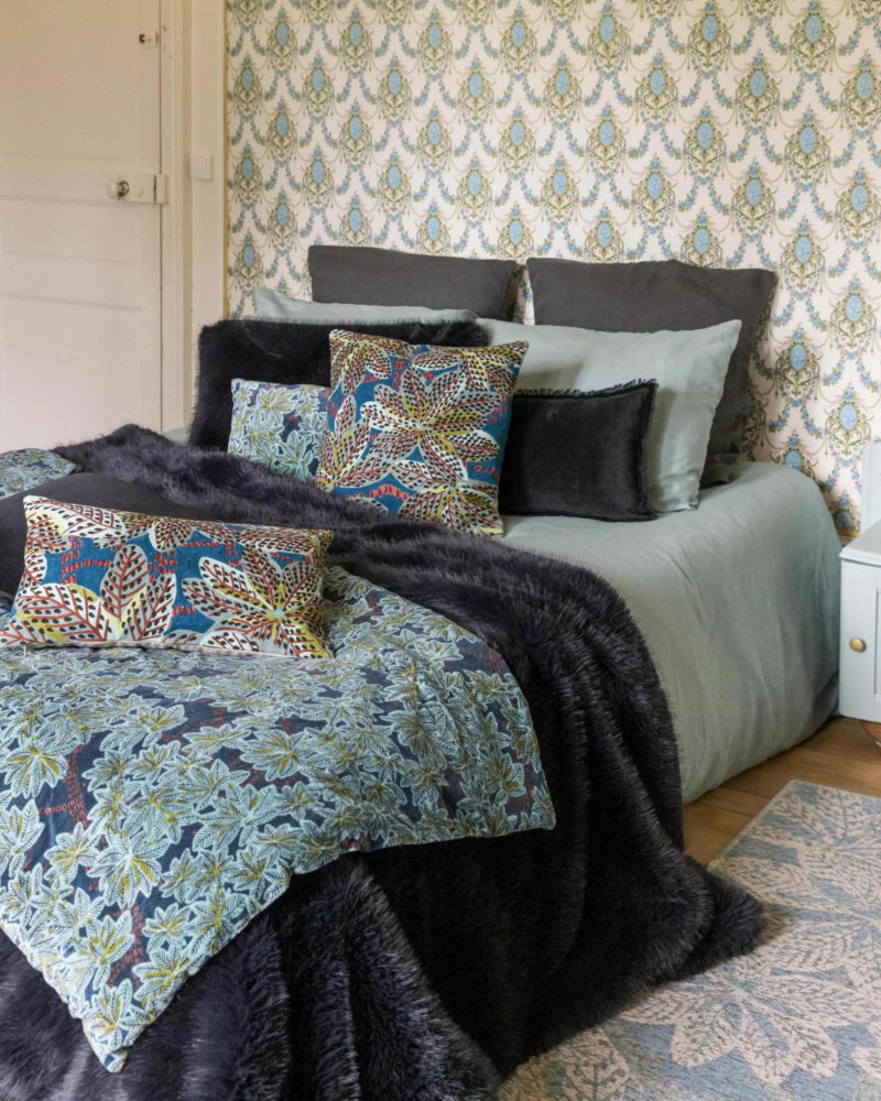 Eiderdown Ariane Velvet Petrole 85 X 200