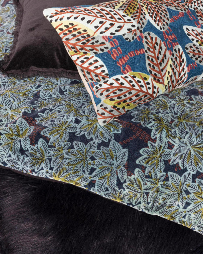 Eiderdown Ariane Velvet Petrole 85 X 200