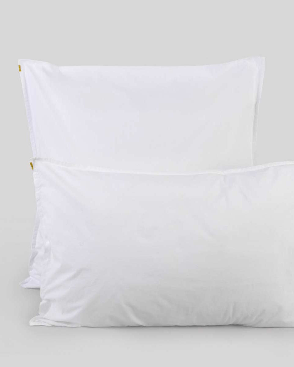 Federa bianca in percalle di cotone