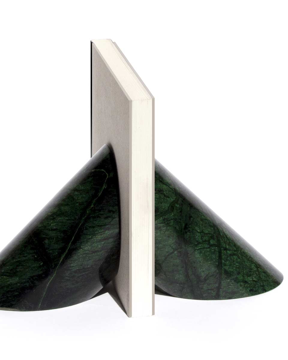 Fermalibri di design in marmo verde
