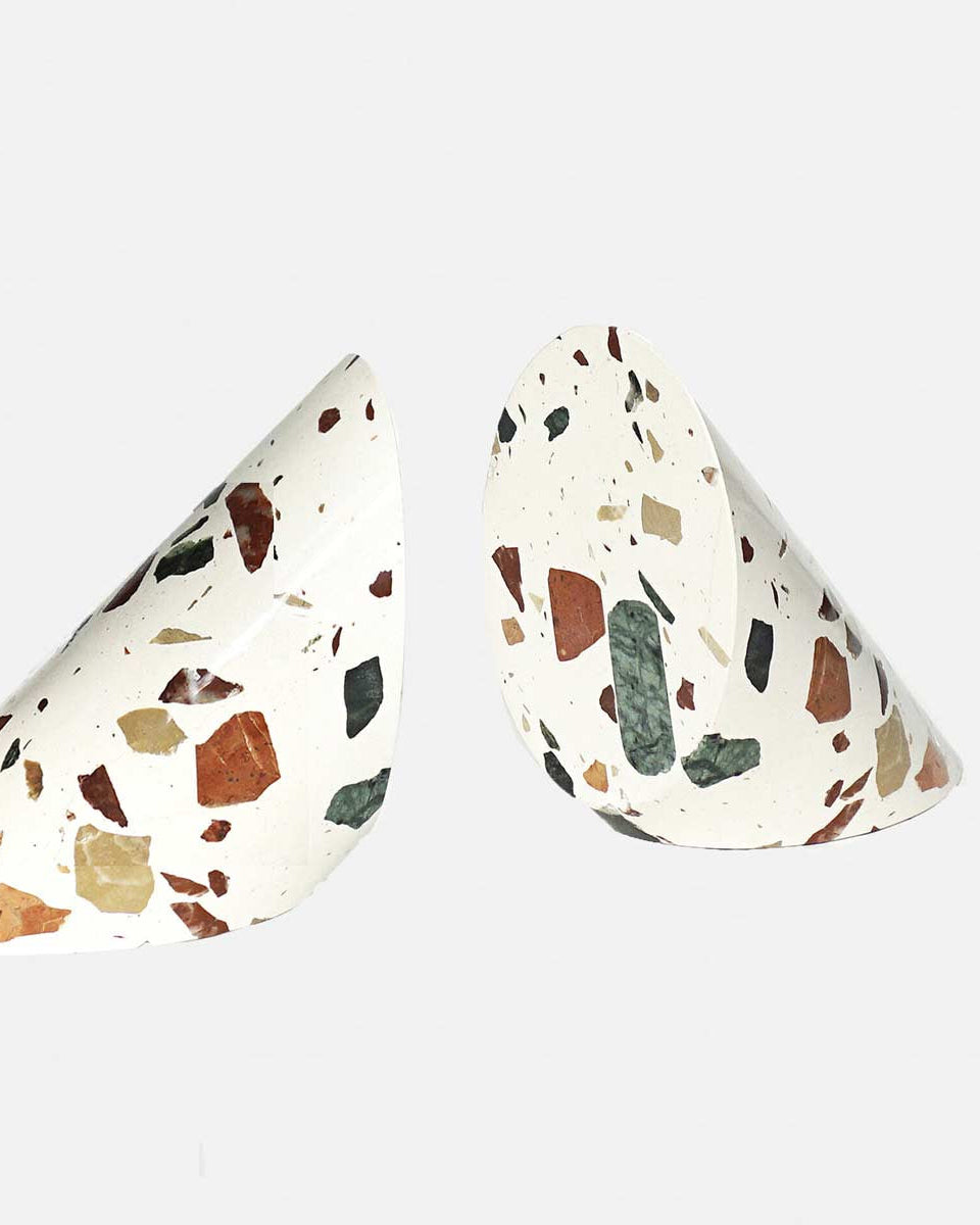 Fermalibri in marmo terrazzo