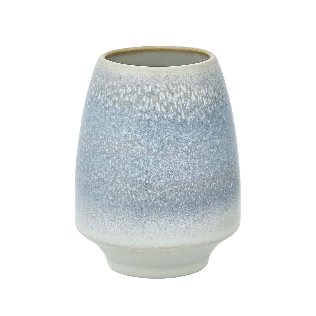 Bicchiere porta spazzolini in ceramica smaltata azzurra