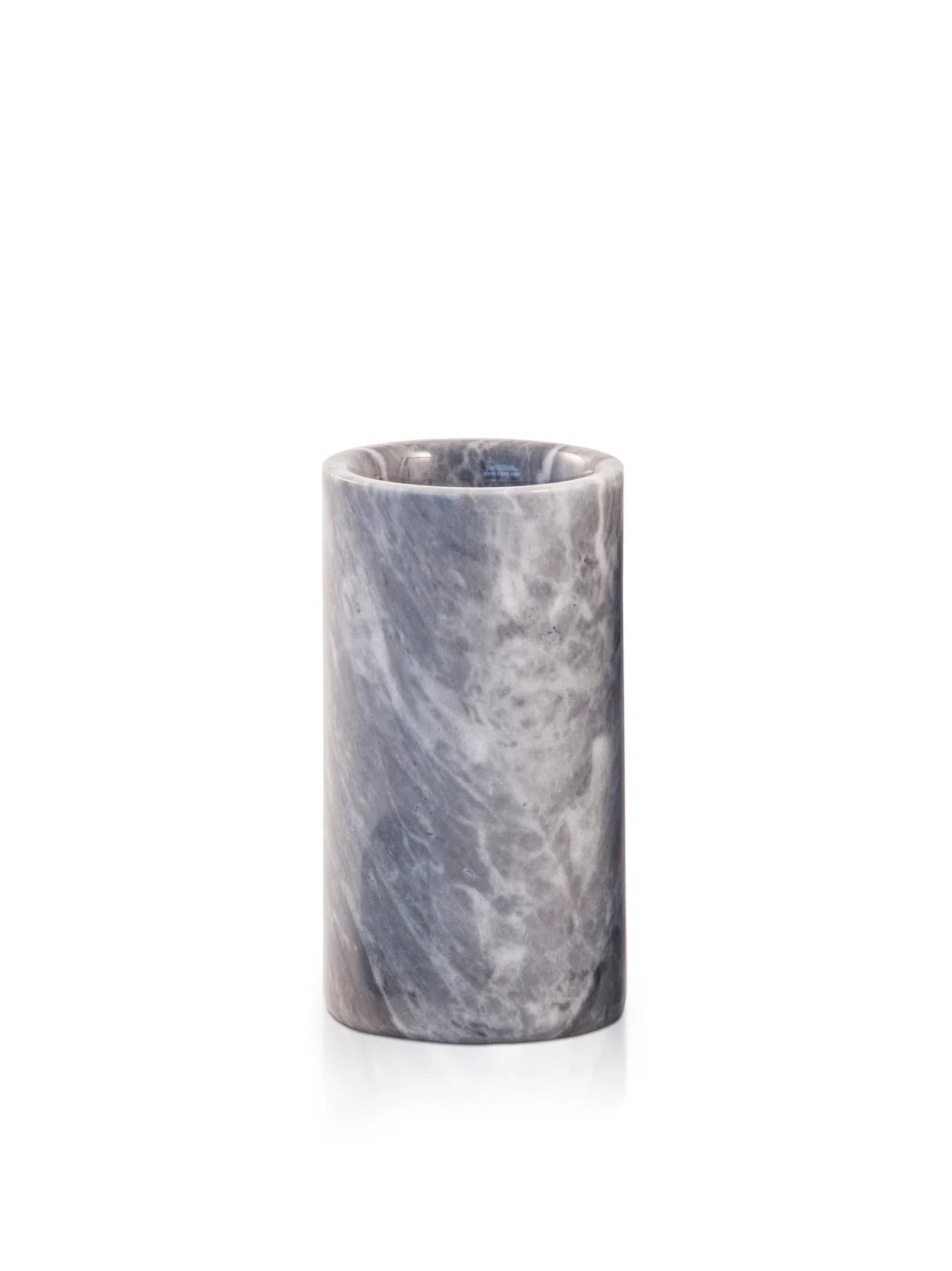 Rounded - Bicchiere porta spazzolini in marmo grigio