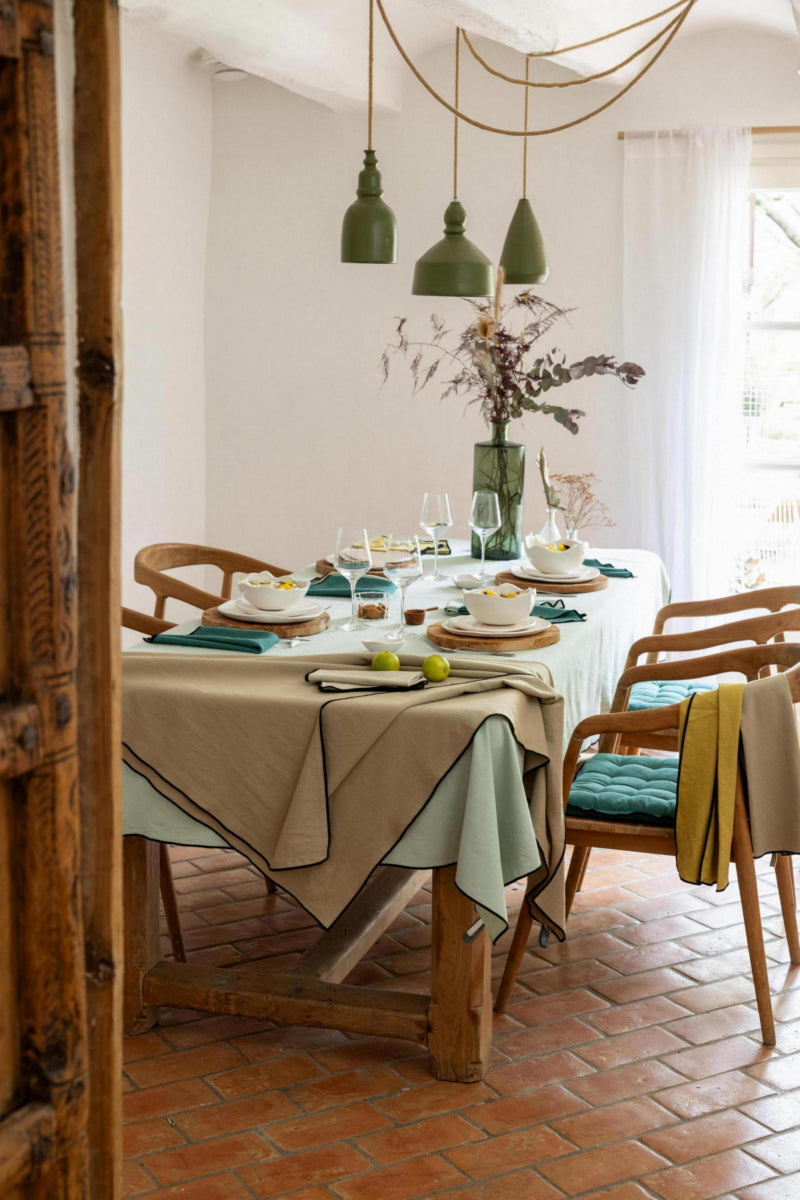 Grace tovaglia riciclata Céladon 140 X 140