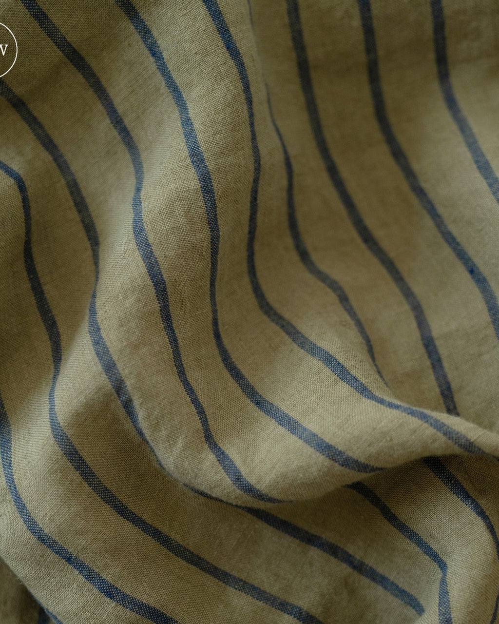 Green blue stripe - set copripiumino in lino verde a righe blu + federe