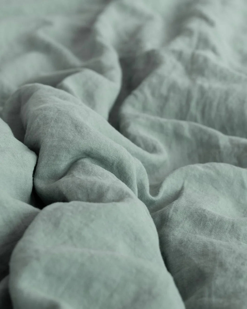 Green Milieu - set copripiumino in lino verde grigio + federe