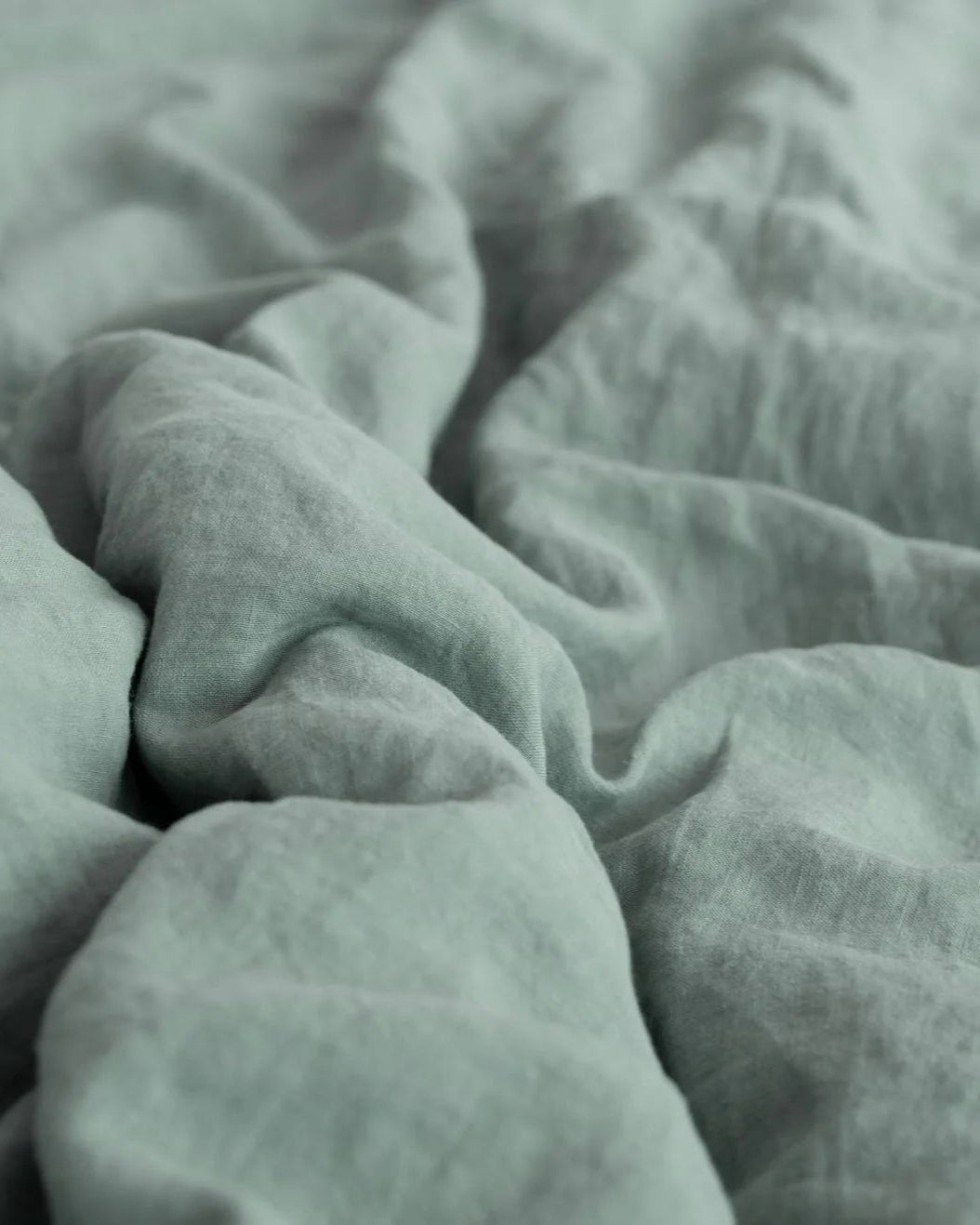 Green Milieu - set copripiumino in lino verde grigio + federe