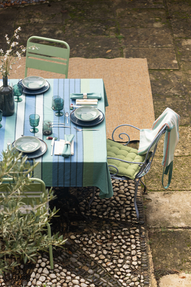 Grembiule da cucina riciclato con tasca Yuna Vert eau 72 X 85