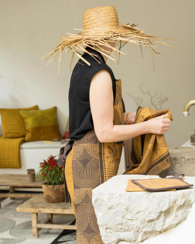 Grembiule da cucina riciclato Etna Ambre 72 X 85