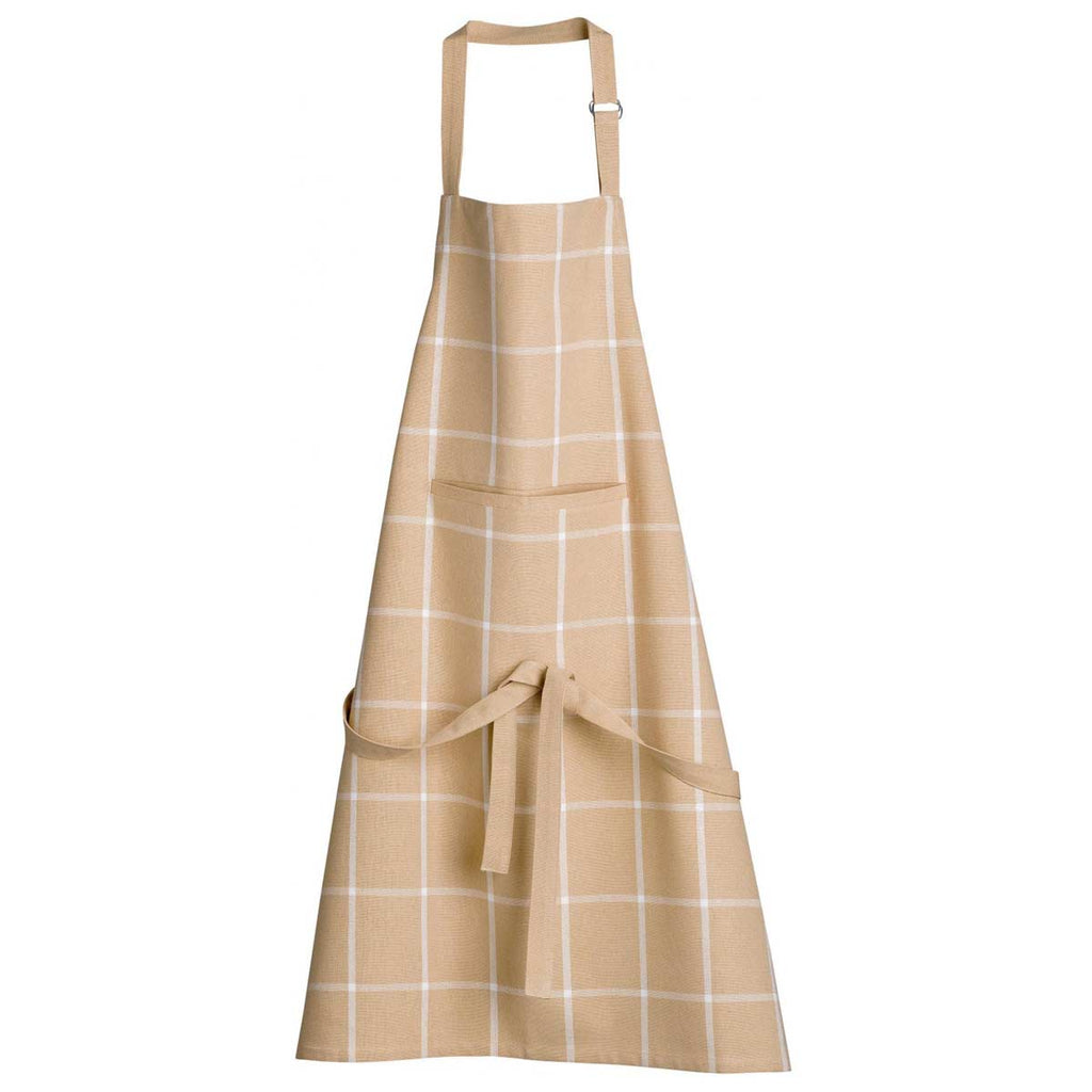 Grembiule da cucina in cotone a quadri beige