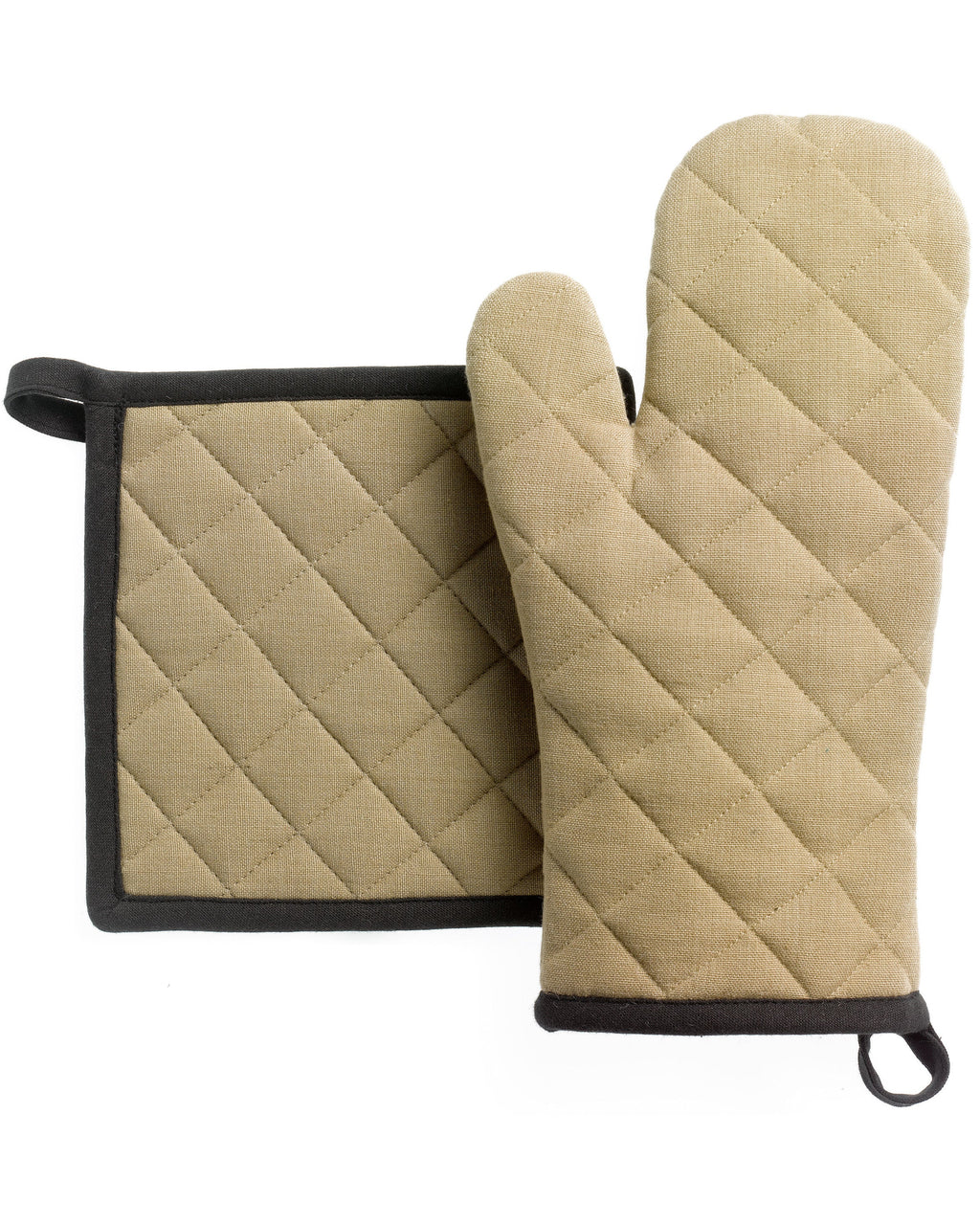 Grace - Set guanto e presina in cotone  riciclato, cammello 15 X 32