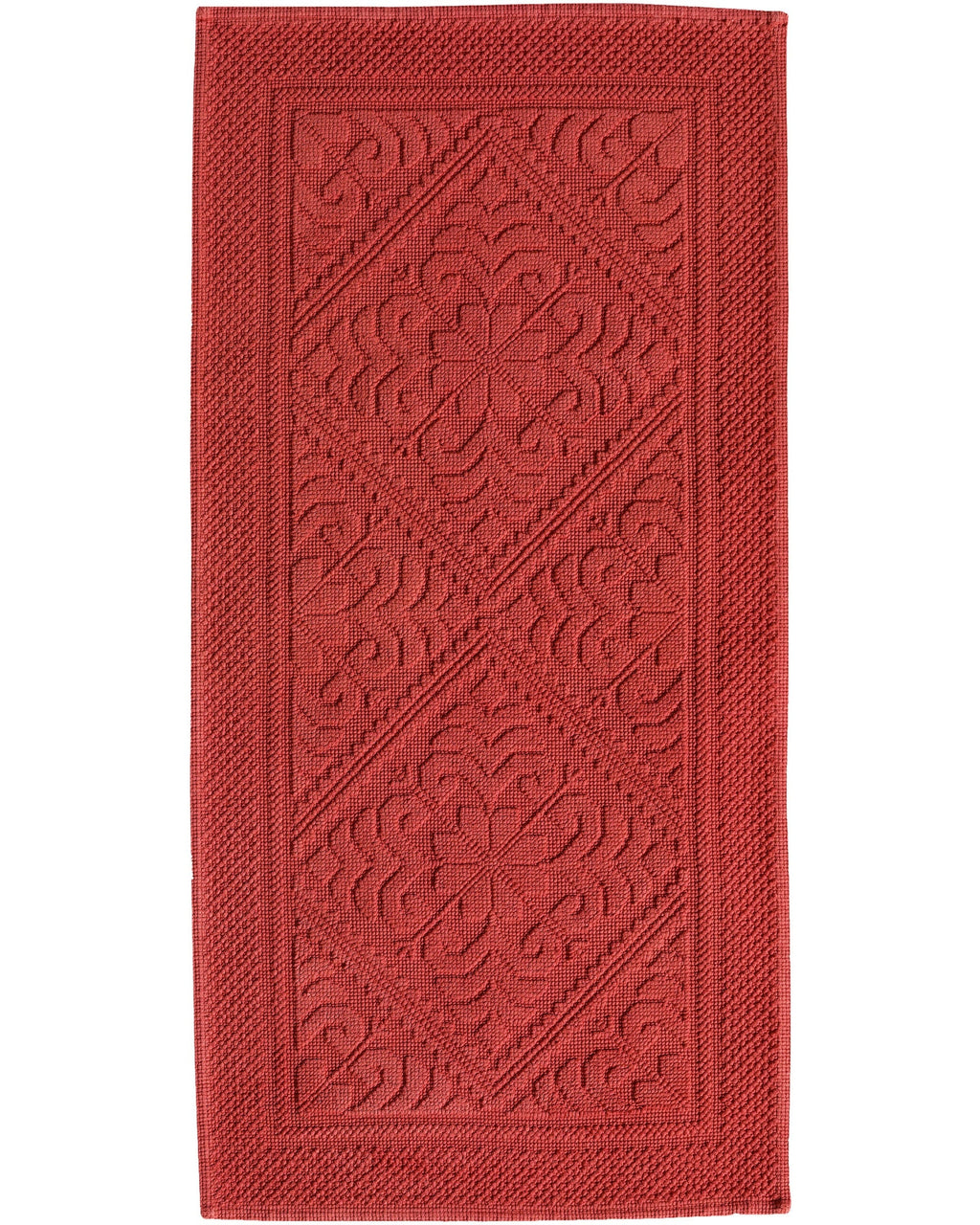 Enzo - Tappeto da bagno rosso mattone, 110 X 54