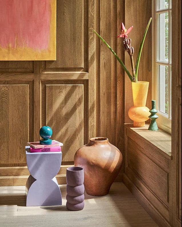 Keiko - Vaso alto in vetro riciclato arancione dorato