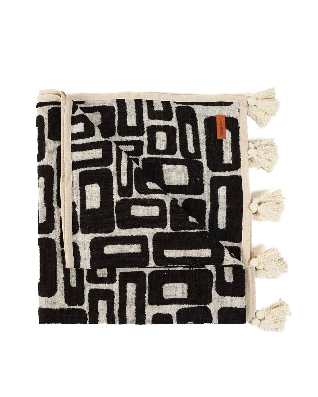 The Aztec - Plaid bianco e nero in cotone