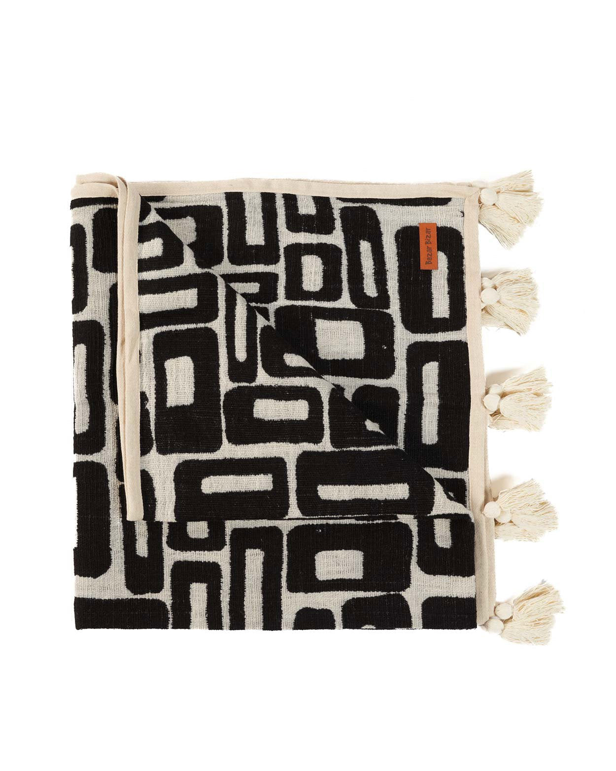 The Aztec - Plaid bianco e nero in cotone