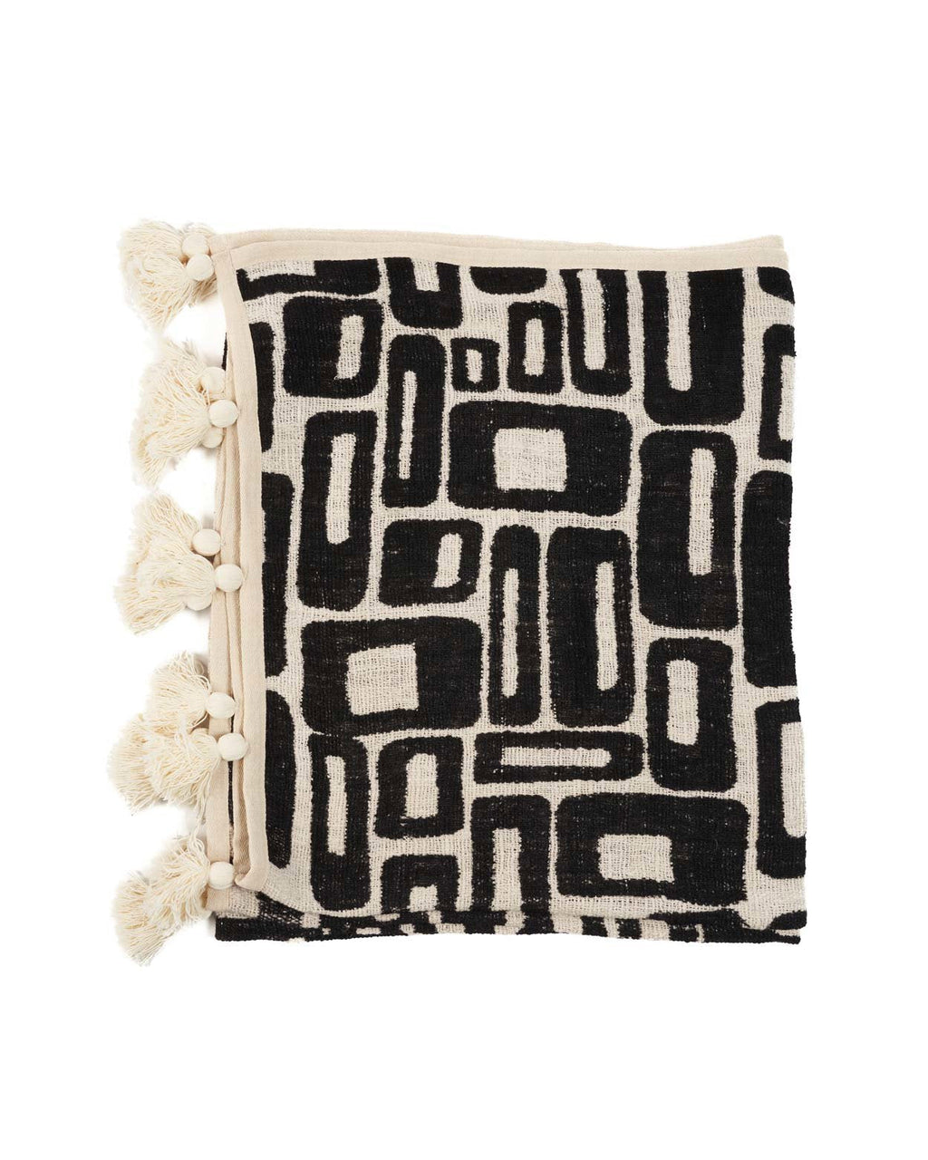 The Aztec - Plaid bianco e nero in cotone