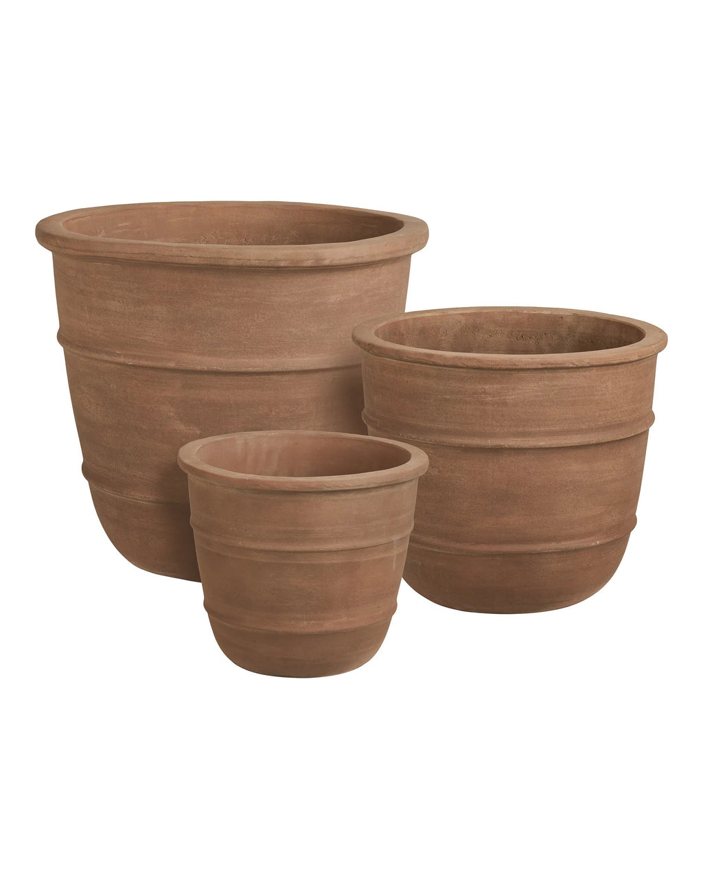 Kragholm - set tre vasi in terracotta, per esterni