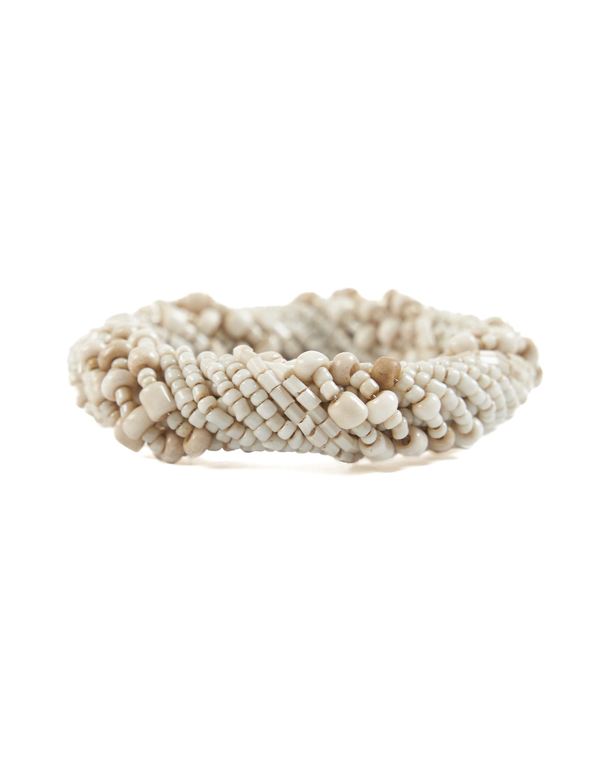 Ring - Porta tovagliolo ad anello con perline - Bianco