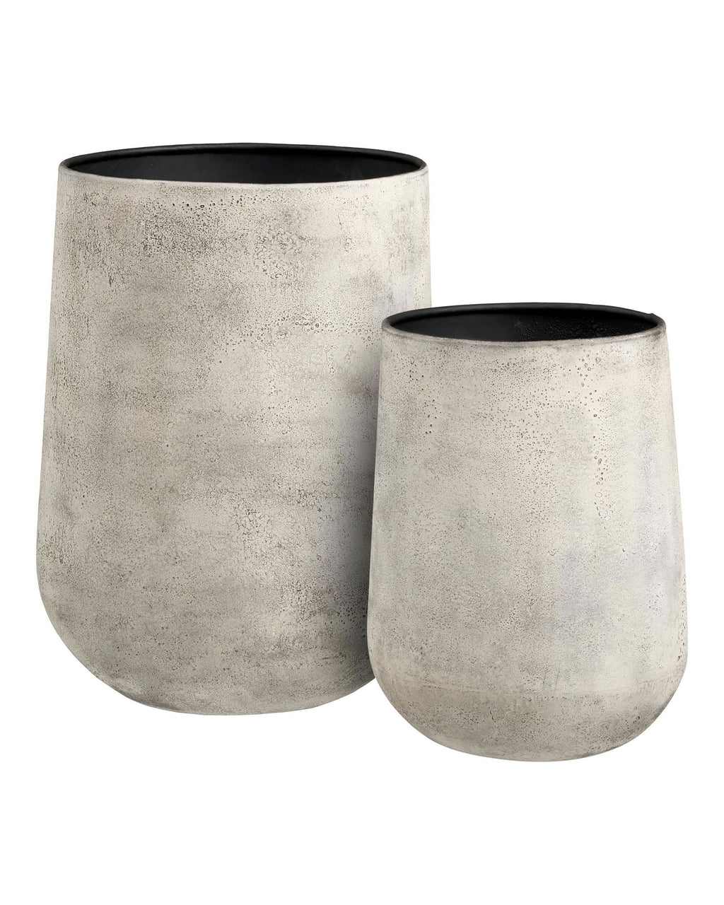 Hou - Set 2 portavasi in metallo beige antico