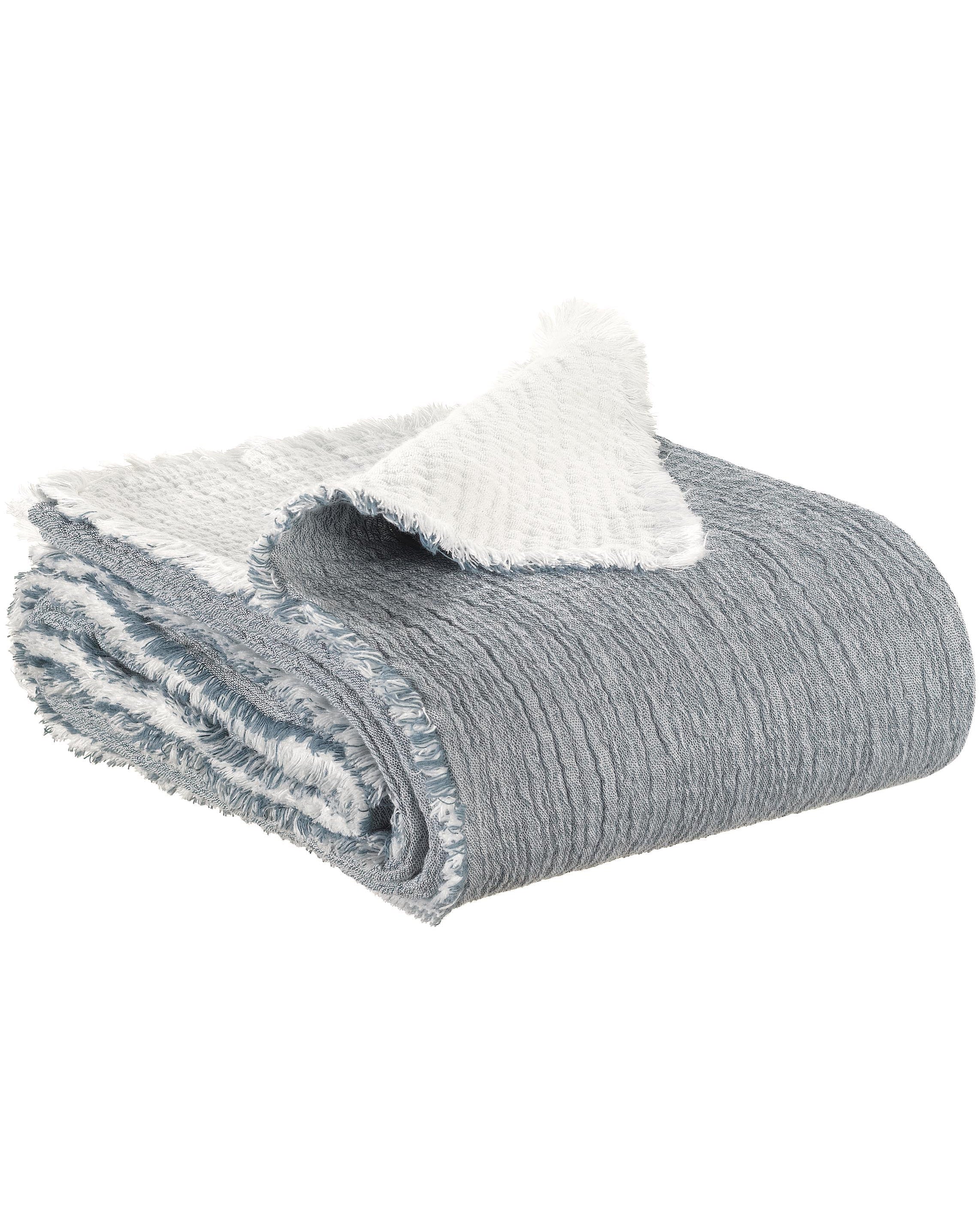 Emilio - Plaid in cotone grigio, 130 X 200