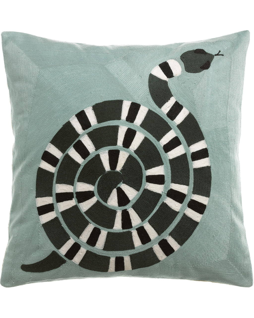 Yoka - Cuscino ricamato azzurro, 45 X 45