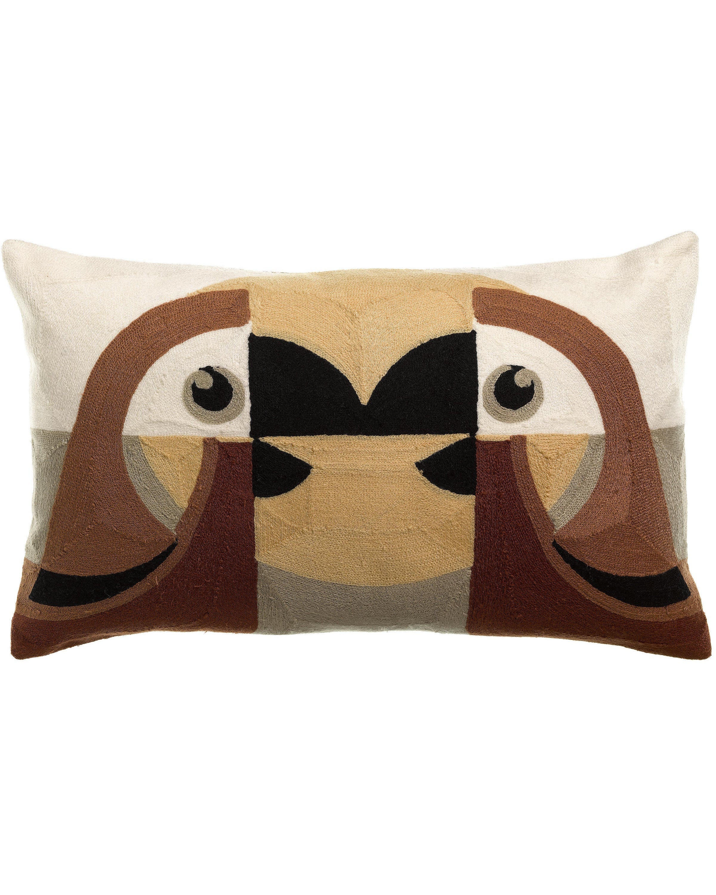 Loro - Cuscino ricamato marrone, 30 X 50