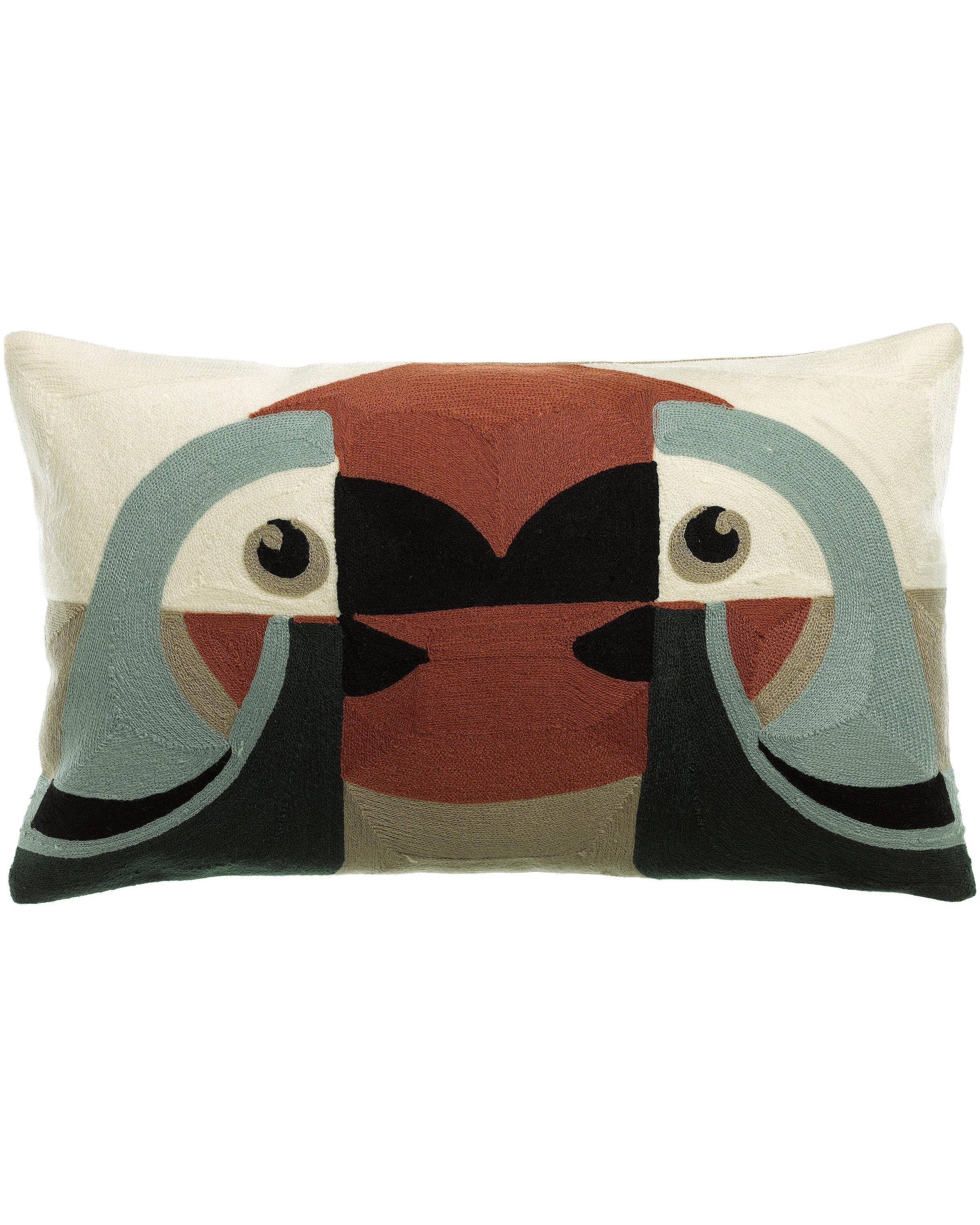 Loro - Cuscino ricamato azzurro, 30 X 50