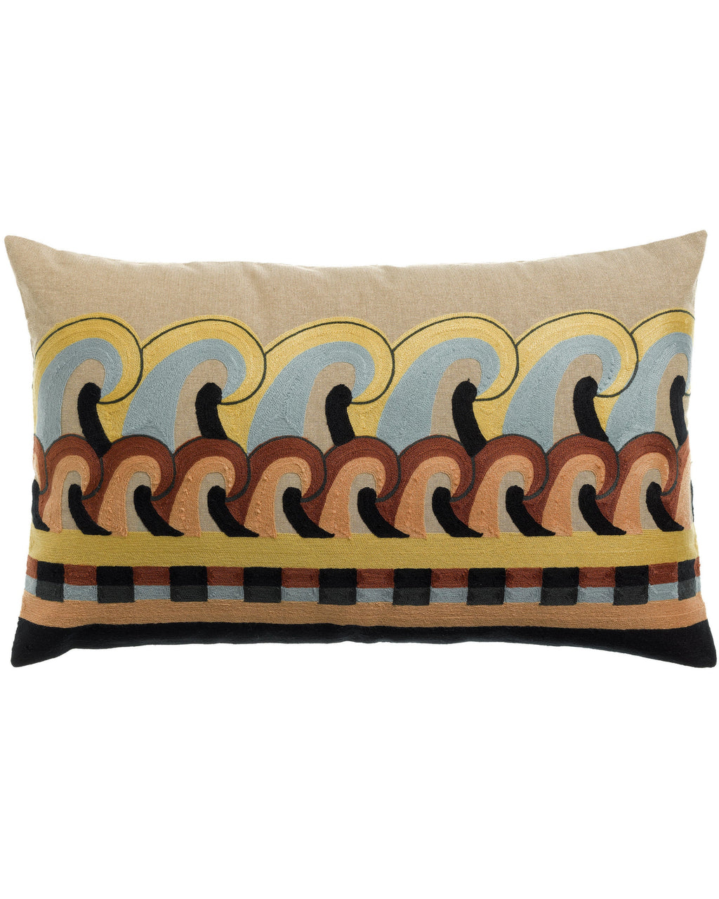 Adria - Cuscino ricamato con onde, 40 X 65