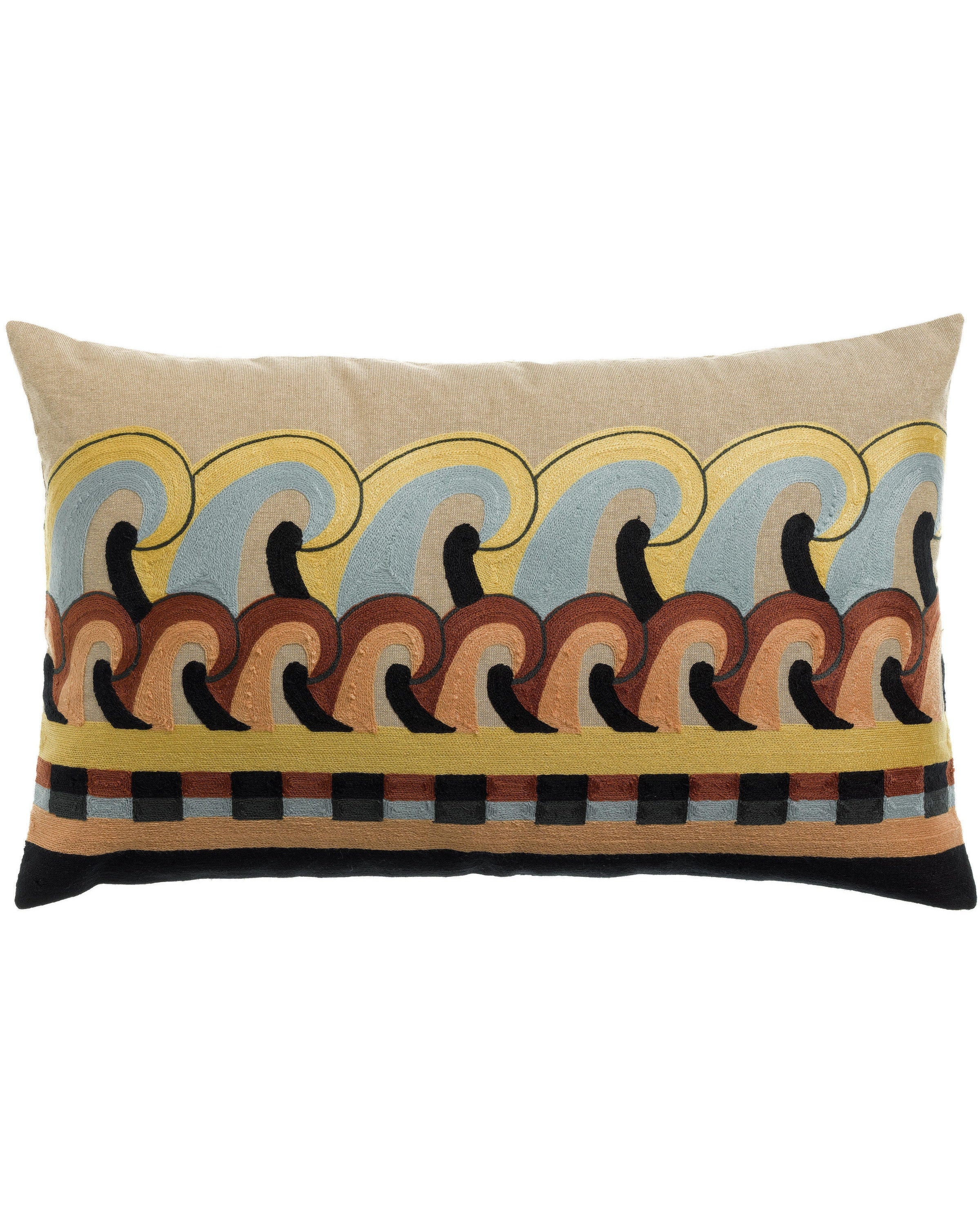 Adria - Cuscino ricamato con onde, 40 X 65