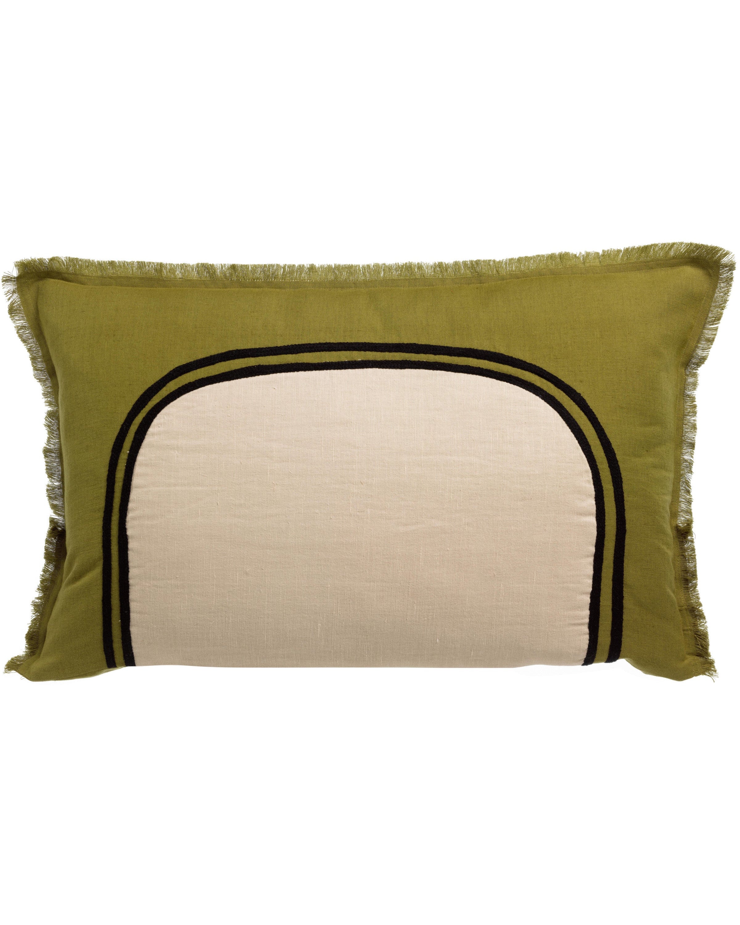 Laly - Cuscino bicolore verde cedro, 40 X 65
